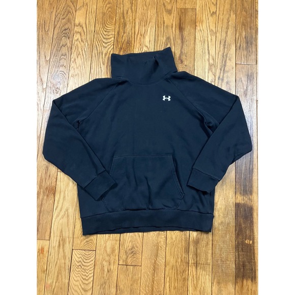 Under Armour Women's Funnel Neck Pullover Hoodie Sweatshirt Black Medium - Picture 1 of 3